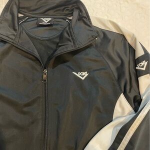 PONY Men’s Medium Track Jacket Sports Streetwear Black and White Full Zip